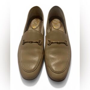 Sam Edelman Women’s Beige Leather Horsebit Loafers Size 8